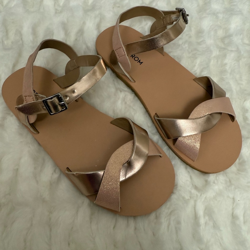 Nordstrom Kids Metallic Rose Gold Sandals